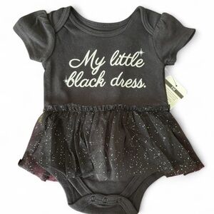 Black Baby Onesie with Tulle Skirt for baby girl